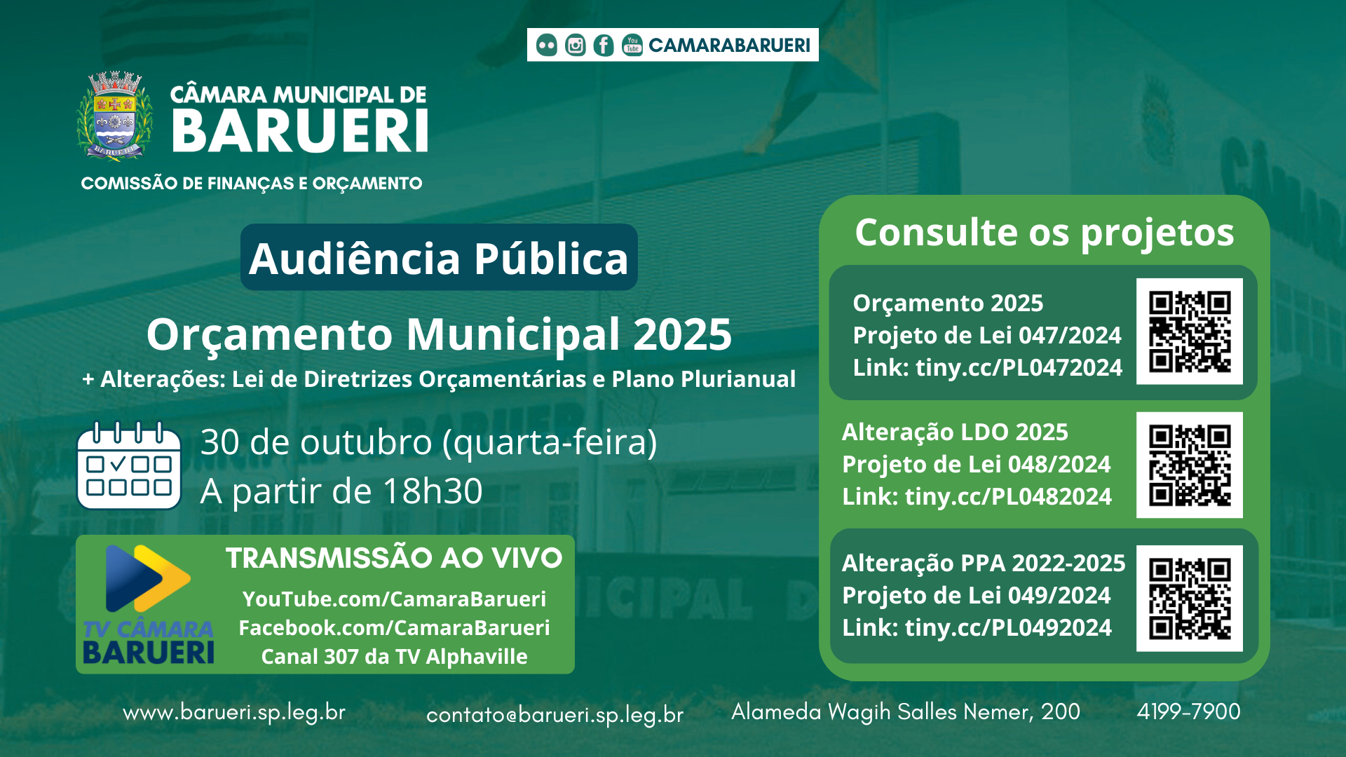 Audiência pública apresenta orçamento de Barueri para 2025